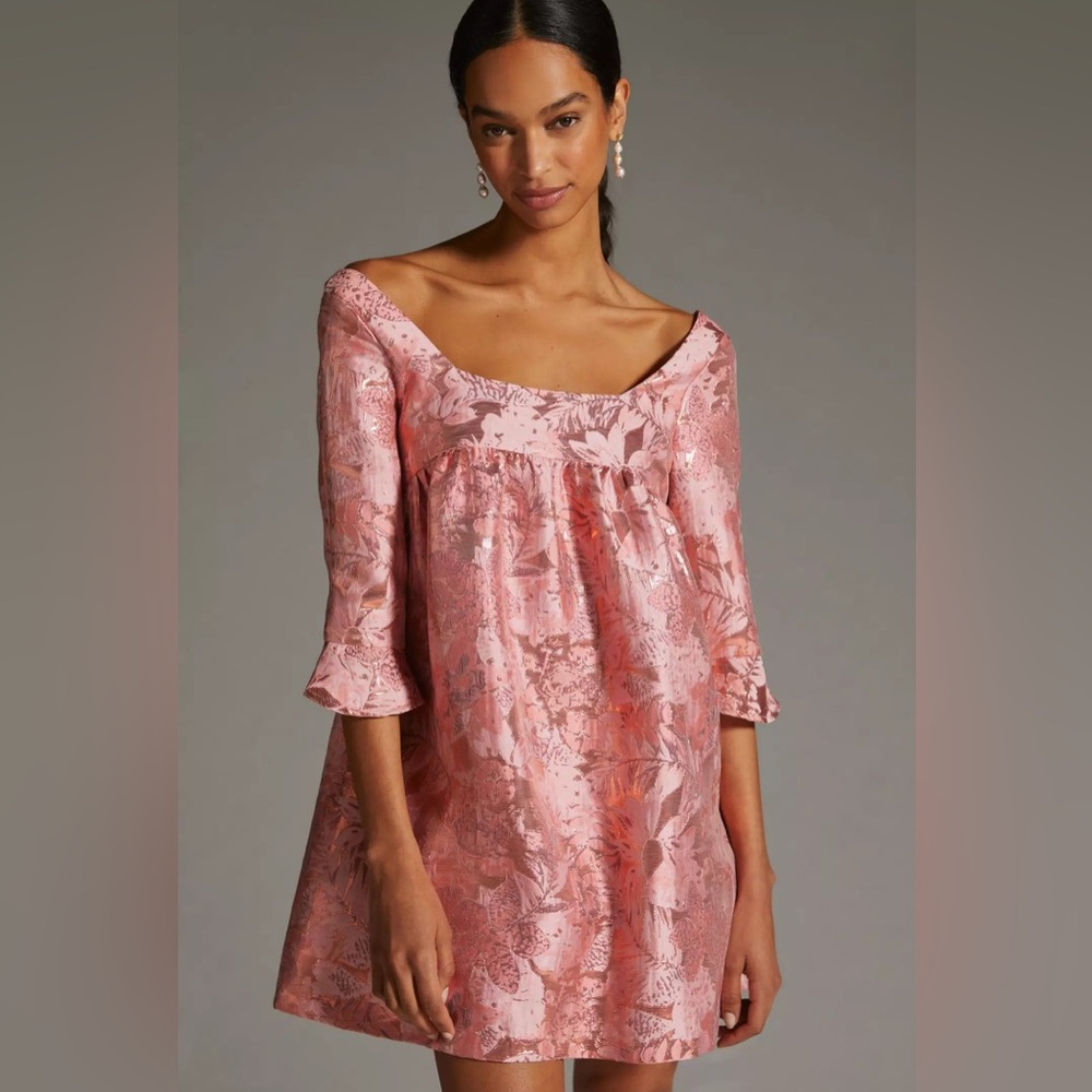 Eva Franco Blush Pink Textured Dress